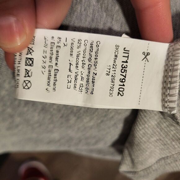 Shein Baby Doll Ribbed Crew Neck Cropped Gray Tank Top Shirt Women's Size XS - Picture 5 of 5